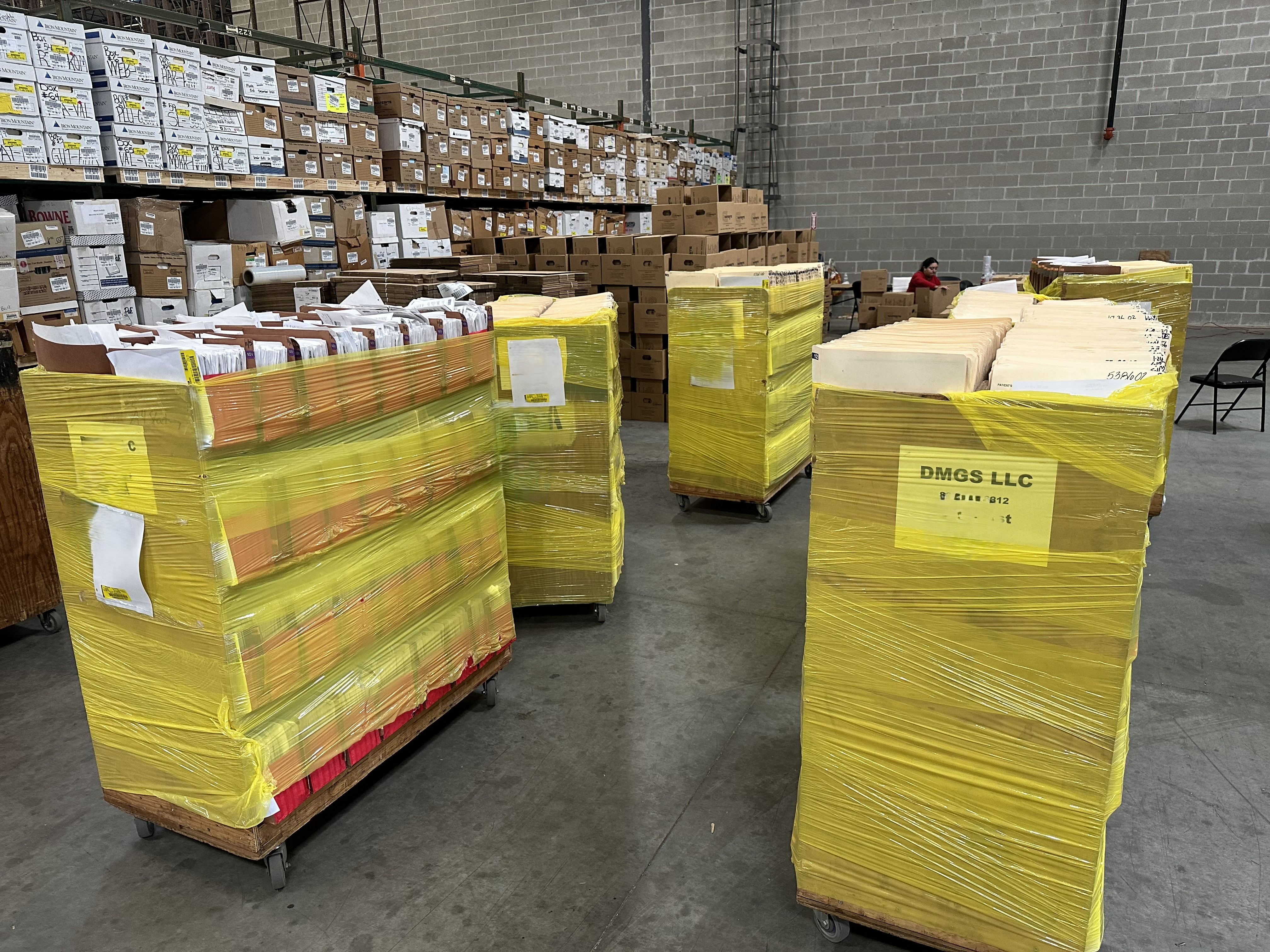 Organized file room managed by Document Management Group - frequently asked questions about records management services in Houston, Texas